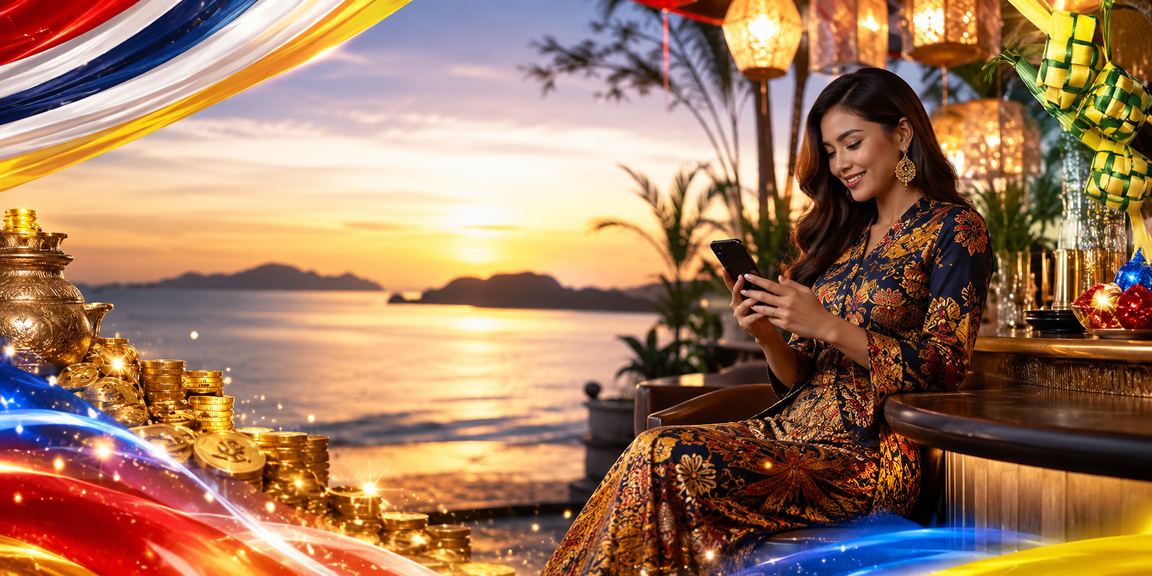 Kasino mudah alih imaju88 diakses pengguna Kota Kinabalu dengan motif batik Malaysia